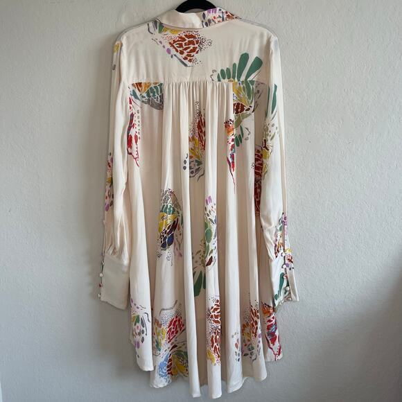 Free People Field Of Butterflies Tunic in Ivory Hi-Low Swing Style - Size S - Picture 6 of 7